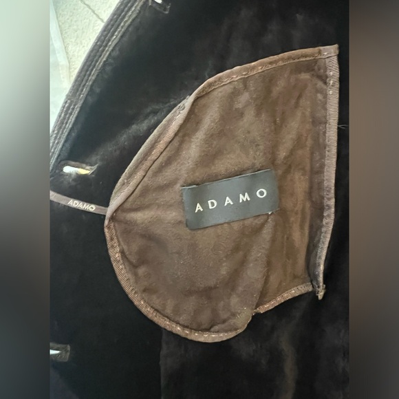 Brown Black Real leather and Real Fur Maxi Coat - Picture 9 of 15